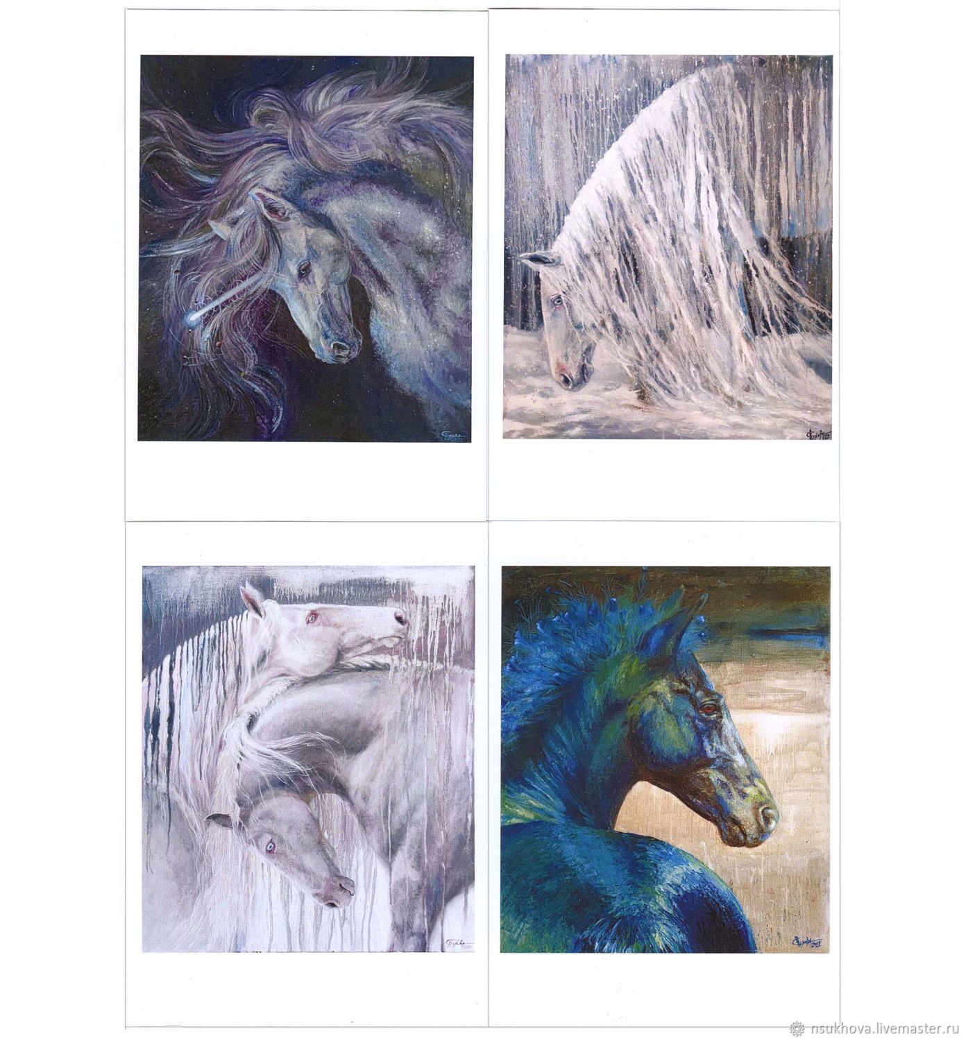 Идеи на тему «Postcards / Открытки» (26) | открытки, анималист, лошади