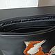 Women's leather bag.Clutch Bag with Fox applique black. Clutches. POLLI (cymoza). My Livemaster. Фото №5