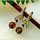 Earrings 'polka dots' amber accessories UK, Earrings, Moscow,  Фото №1