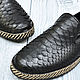 Slip-ons made of genuine python leather and suede, in black. Slip-ons. SHOES&BAGS. My Livemaster. Фото №6