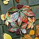 A plate of `Wild grapes in autumn`. Openwork ceramic and ceramic flowers Elena Zaichenko
