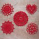 Набор декоративных салфеток красного цвета. Салфетки. Quilting and knitting (Мария). Ярмарка Мастеров.  Фото №4