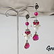 Long pink earrings with stones, Earrings, Moscow,  Фото №1