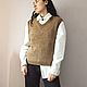 Knitted vest, sleeveless jacket 'BROOKLYN' made of camel down. Vests. Dobryy_vyaz. My Livemaster. Фото №4
