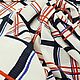  Checkered Silk white, Blue, Red. Fabric. AVS -dressshop. My Livemaster. Фото №4
