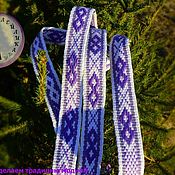 Русский стиль handmade. Livemaster - original item Mother`s belt is white and lilac. Handmade.