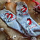 Socks positive pattern with bullfinches and Rowan, Socks, Moscow,  Фото №1