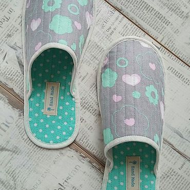 Обувь ручной работы. Ярмарка Мастеров - ручная работа Легкие тапочки "Мята". Handmade.