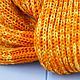 Шарф желто-оранжевый резинкой  женский вязаный. Шарфы. Svetlana_Knitting. Ярмарка Мастеров.  Фото №6