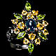 925 silver ring with natural dark opal citrines and chrysolites. Rings. Silverjewels. My Livemaster. Фото №4
