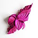 Magenta Magenta Leather Flower Brooch Hot Pink Fuchsia. Brooches. De-Si-Re. Online shopping on My Livemaster.  Фото №2