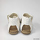 Knitted sandals with a button, white linen. Sandals. florina34. My Livemaster. Фото №6