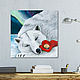 The painting on wood 75x75sm "Polar night". Pictures. EVAG. My Livemaster. Фото №4