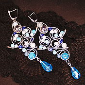 Украшения handmade. Livemaster - original item Earrings aquamarine. Handmade.