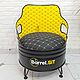 Заказать Желтое кресло из металла в офис Barrel.SiT. Металлическая мебель из бочек Barrel. Ярмарка Мастеров. . Кресла Фото №3