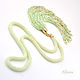 Wildflowers - pale green with pendant with brush. Necklace. Altania, beaded jewelry. Online shopping on My Livemaster.  Фото №2