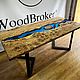 Стол-река из капового карагача и эпоксидной смолы 190х90 см. Столы. WoodBroker. Интернет-магазин Ярмарка Мастеров.  Фото №2