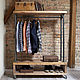 New-York-estante de ropa de tubo de Riel Loft con tres estantes de madera, Hanger, Moscow,  Фото №1