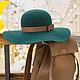 Order Wide-brimmed hat Classic. color emerald. Exclusive HATS. LANA ANISIMOVA.. Livemaster. . Hats1 Фото №3