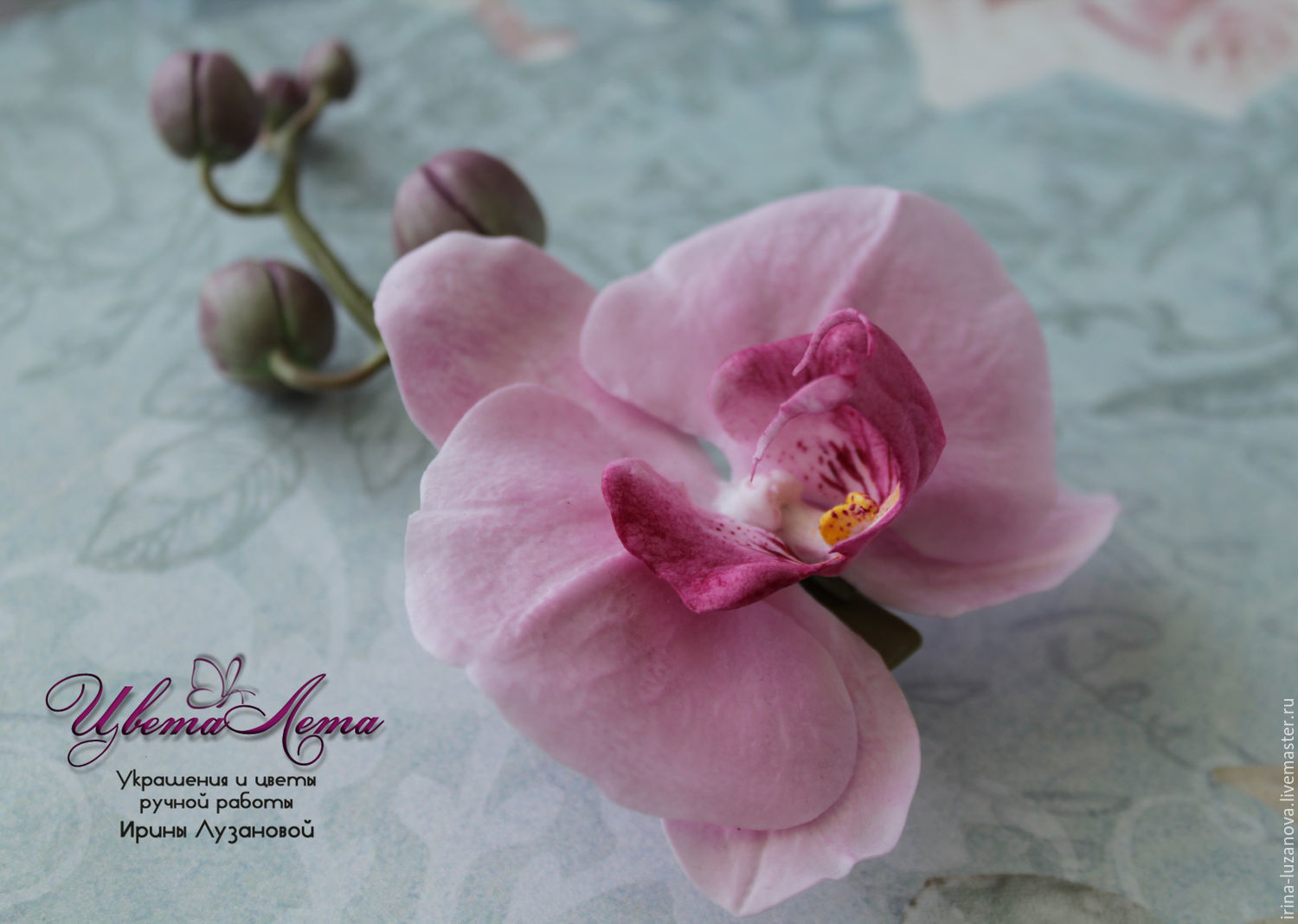 Cold porcelain ring with orchid Cold porcelain ring with orchid