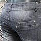 Винтаж: Серые джинсы со сборками  Denim&co Испания р-р 29. Брюки винтажные. Винтажный гардероб. Ярмарка Мастеров.  Фото №5