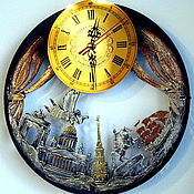 Для дома и интерьера handmade. Livemaster - original item Saint Petersburg unusual wall clock Russia in a gift box. Handmade.