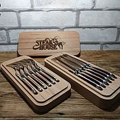 Для дома и интерьера handmade. Livemaster - original item Wooden tray case for forks and knives with laser engraving. Handmade.