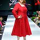 Lady in red, платье жаккард Италия. Платья. Одежда и аксессуары Батик ANN LOOK. Ярмарка Мастеров.  Фото №4