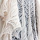 Openwork down shawl knitted Shawl spokes of mohair white ivory, Shawls, Kazan,  Фото №1