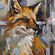 Oil painting with a fox on canvas | Red fox / Animals | Fox, Pictures, Samara,  Фото №1