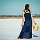 Order Embroidered Patterned Linen Sleeveless Dress Floor Length Sun-Dress. mongolia. Livemaster. . Dresses Фото №3