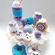 Куклы и игрушки handmade. Livemaster - original item Dollhouse food: Knitted sweets. Handmade.