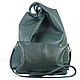 Shopper bag made of leather Green Bag Bag String Bag with cosmetic bag, Shopper, Moscow,  Фото №1