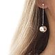 Stud earrings with extra long balls, minimalism, Stud earrings, Yaroslavl,  Фото №1