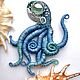 Brooch ' Octopus in blue', Brooches, Tver,  Фото №1
