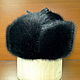 Ushanka mens fur muskrat and leather. Color black. Hat with ear flaps. Mishan (mishan). Online shopping on My Livemaster.  Фото №2