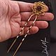 Order Hairpin brass with golden quartz 'Gold'. Del-moro. Livemaster. . Hairpin Фото №3