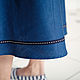 Синяя юбка с тесьмой. Юбки. Таня Снеж-Лебедева. Интернет-магазин Ярмарка Мастеров.  Фото №2