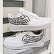 Кроссовки белые, кастом обуви Nike Air Force, крылья, ручная роспись, Кроссовки, Волжский,  Фото №1