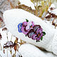 Белые   шерстяные варежки зимний вереск ручной работы   цветы на варежках   подарок для женщины подарок девушке подарок на новый год варежки женские  сухое валяние. WW