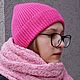 Шарф  фактурный розовый с толстыми кистями. Шарфы. Svetlana_Knitting. Ярмарка Мастеров.  Фото №7