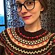 Свитер с орнаментом Краски осени. Свитеры. Lenasana Вязание на заказ. Ярмарка Мастеров.  Фото №5