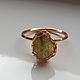 Order Ring with chrysolite crystal in 925 silver with gold plating. marusjy. Livemaster. . Rings Фото №3