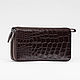 Clutch purse with two zippers made of crocodile leather, Clutches, St. Petersburg,  Фото №1