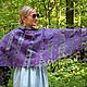 Order Stole felted Purple polka dots, silk large scarf 56 x 173 cm. AloraFelt. Livemaster. . Wraps Фото №3