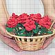Корзина красных роз. Подарки на 8 марта. Вязальная корзинка Crochet basket. Интернет-магазин Ярмарка Мастеров.  Фото №2