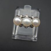 Украшения handmade. Livemaster - original item 925 sterling silver ring with white pearls. Handmade.