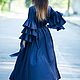 Long shirt dress, blue cotton - KA0193CT. Dresses. EUG fashion. Online shopping on My Livemaster.  Фото №2