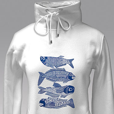 Одежда женская ручной работы. Ярмарка Мастеров - ручная работа Толстовка Big Fish. Handmade.