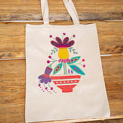 Сумки и аксессуары handmade. Livemaster - original item Cotton bag-shopper "Unreal Flower". Handmade.
